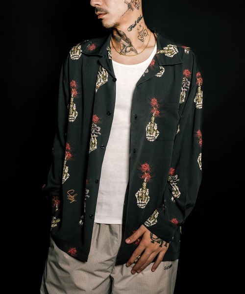 Subciety（サブサエティ） アロハシャツ シャツ Spider lily aloha