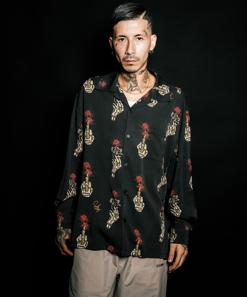 2026年発売 [美品]Subciety サブサエティ アロハシャツ サイズL Subciety（サブサエティ） アロハシャツ シャツ Spider lily aloha