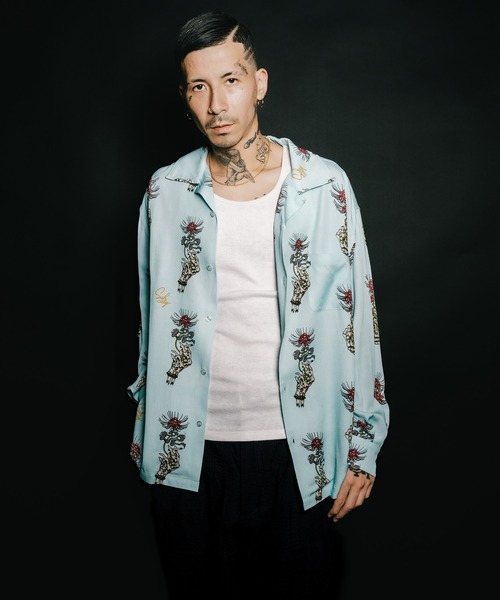Subciety（サブサエティ） アロハシャツ シャツ Spider lily aloha