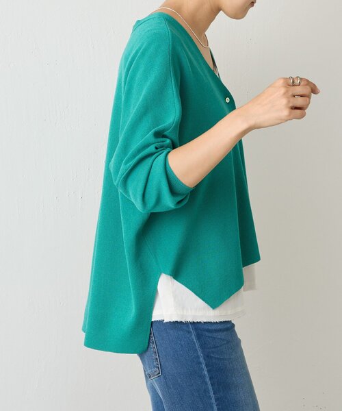 BEARDSLEY（ビアズリー） 7分袖ニットカーディガン FREE グリーン