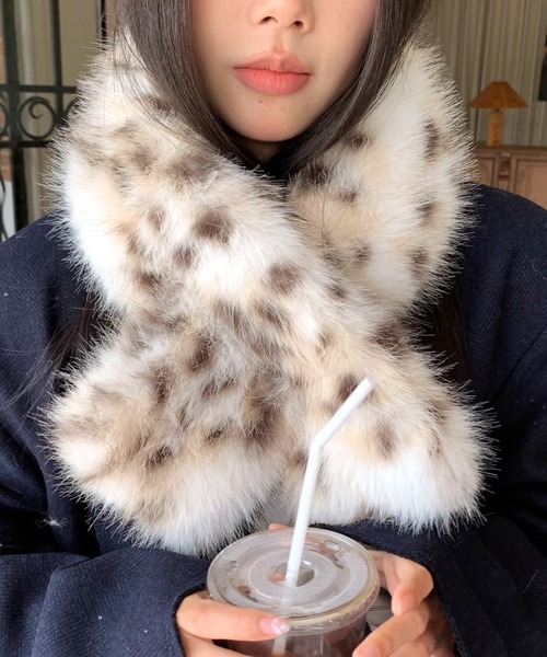 マフラー ストール レオパードファーマフラー レディース : ZOZOTOWN