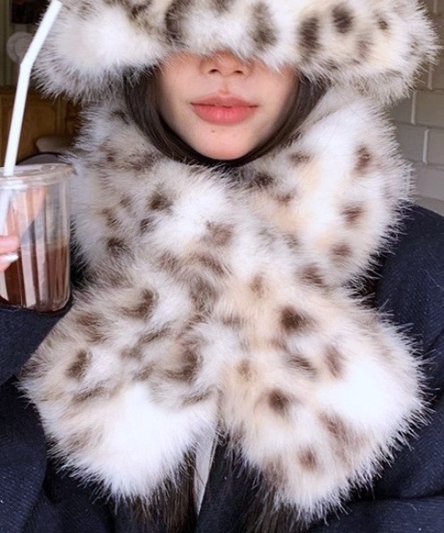 マフラー ストール レオパードファーマフラー レディース : ZOZOTOWN