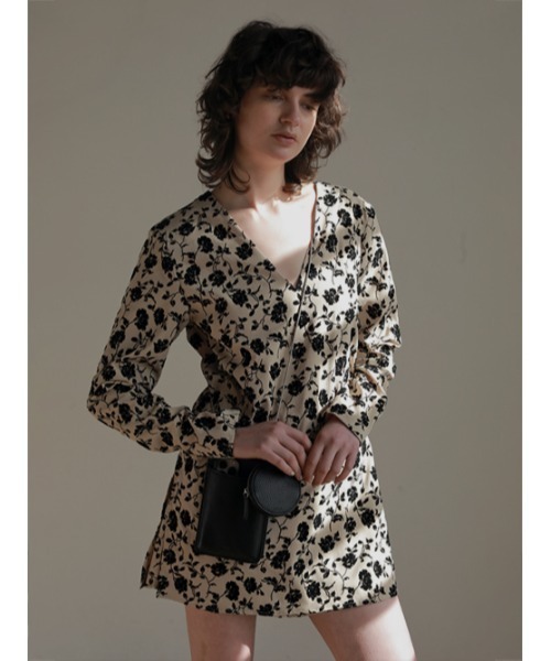 「AMAIL」 長袖ワンピース FREE ブラック レディース_画像3