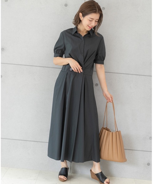 「PREFERIR」 シャツワンピース SMALL グリーン レディース_画像2