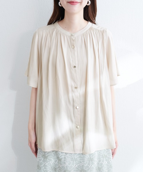 「natural couture」 半袖ブラウス FREE サックスブルー レディース_画像2