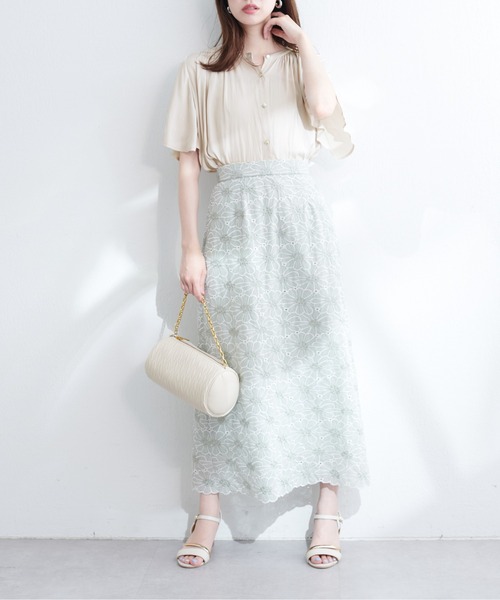「natural couture」 半袖ブラウス FREE サックスブルー レディース_画像9
