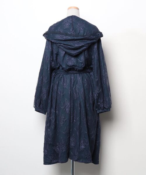 定番✨ebureバルーン袖 ロング丈 ワンピース ウール ベルト ネイビー 上品 デニムライクウール ワンピース | ebure (Women)/エブール | 三越