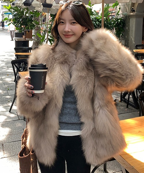 ブラウン フェイクファー オーバーサイズコート PUBLUX/フェイクファーコート 限定展開｜Daytona Park(FREAK'S STORE