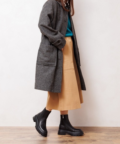 「HIMIKO」 ショートブーツ 23.5cm アイボリー レディース_画像2