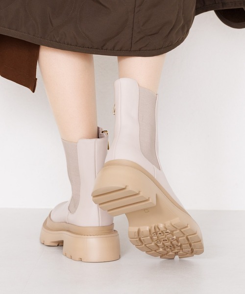 「HIMIKO」 ショートブーツ 23.5cm アイボリー レディース_画像7