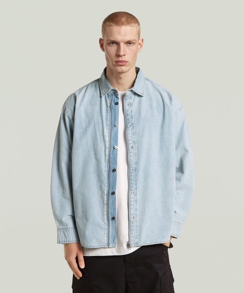 G-STAR RAW シャツ Hybrid Zip Oversized Shirt/ハイブリッドジップ