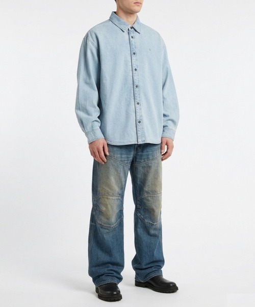 G-STAR RAW シャツ Hybrid Zip Oversized Shirt/ハイブリッドジップ