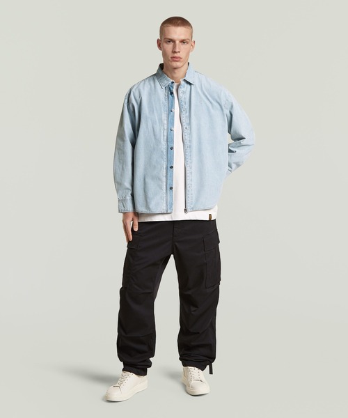 G-STAR RAW シャツ Hybrid Zip Oversized Shirt/ハイブリッドジップ