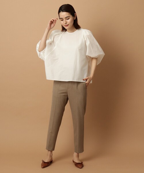「DRESSTERIOR」 半袖ブラウス 38 ベージュ レディース_画像6