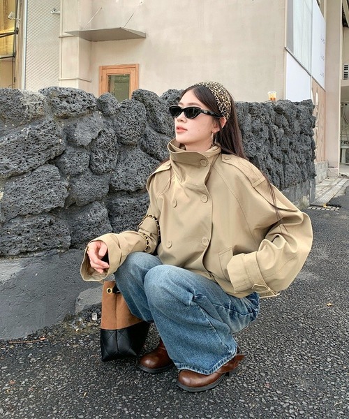 inst.ALL コート アウター スタンドスプリングダブルショートコート