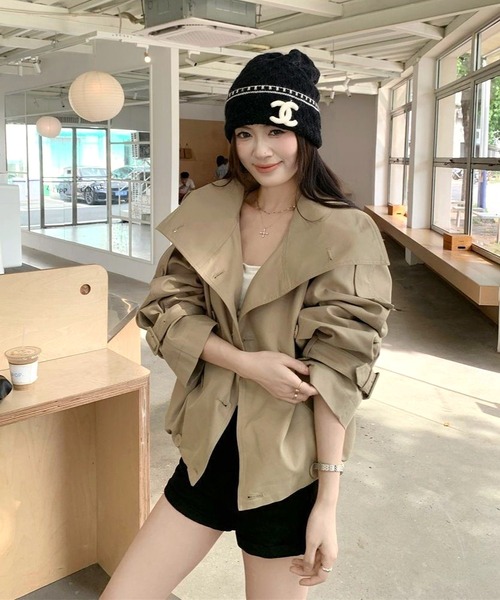 inst.ALL コート アウター スタンドスプリングダブルショートコート