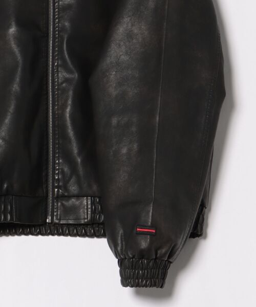 ブルゾン アウター FUBU フブ ブランド Faux Leather Hoodie / フェイクレザーパーカー PUレザー（セットアップ対応）の画像