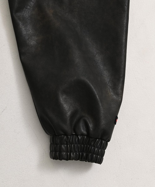 ブルゾン アウター FUBU フブ ブランド Faux Leather Hoodie / フェイクレザーパーカー PUレザー（セットアップ対応）の画像