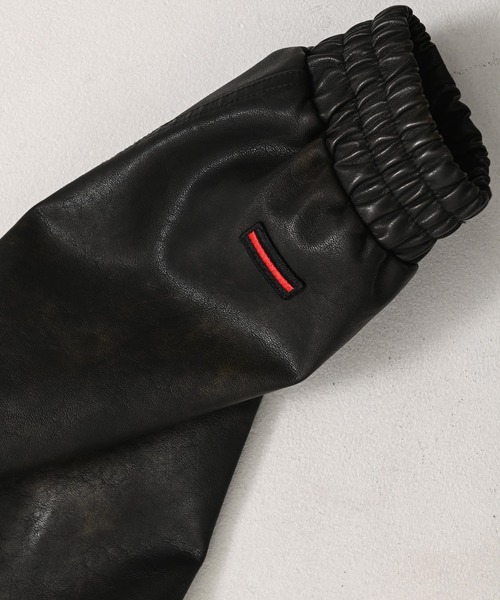 ブルゾン アウター FUBU フブ ブランド Faux Leather Hoodie / フェイクレザーパーカー PUレザー（セットアップ対応）の画像