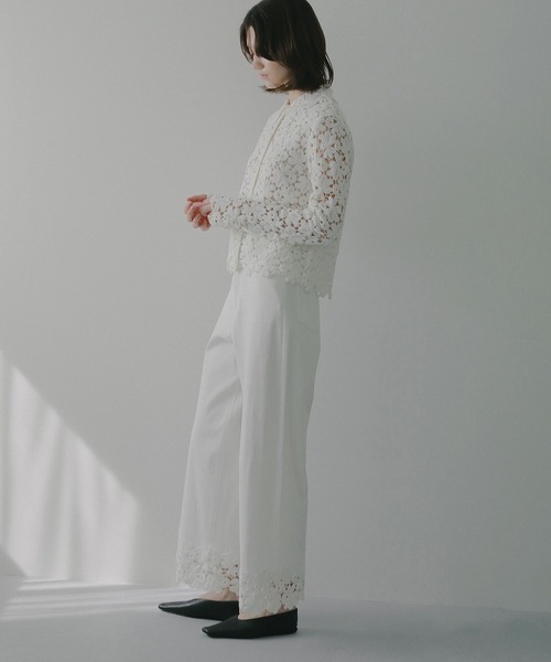ジーンズ デニム デニムパンツ COTTON LACE DOCKING PANTS レディースの画像