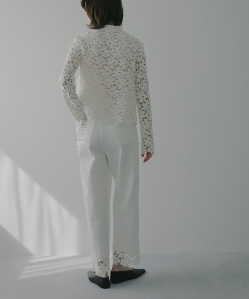 ジーンズ デニム デニムパンツ COTTON LACE DOCKING PANTS レディースの画像