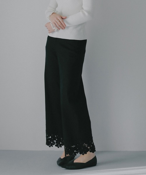 ジーンズ デニム デニムパンツ COTTON LACE DOCKING PANTS レディースの画像