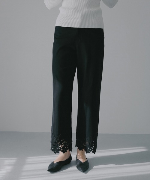 ジーンズ デニム デニムパンツ COTTON LACE DOCKING PANTS レディースの画像