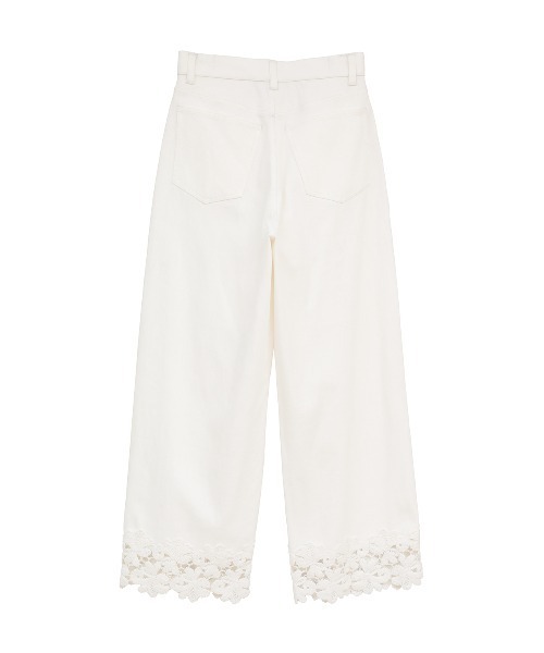 ジーンズ デニム デニムパンツ COTTON LACE DOCKING PANTS レディースの画像