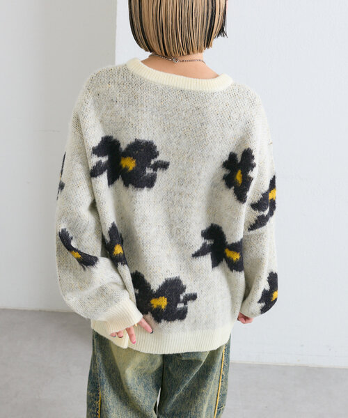 「w closet」 長袖ニット FREE ネイビー レディース_画像3