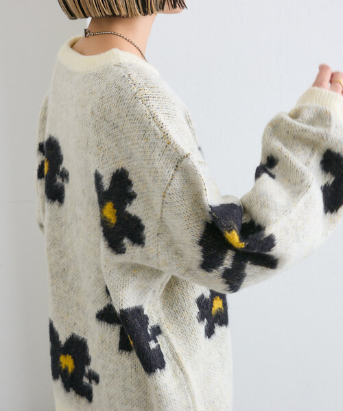 「w closet」 長袖ニット FREE ネイビー レディース_画像5