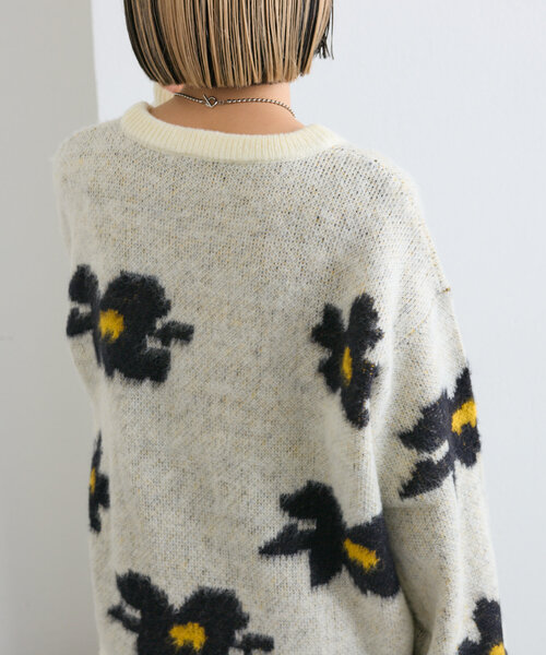 「w closet」 長袖ニット FREE ネイビー レディース_画像6