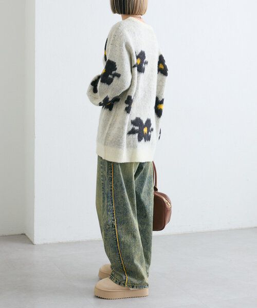 「w closet」 長袖ニット FREE ネイビー レディース_画像9