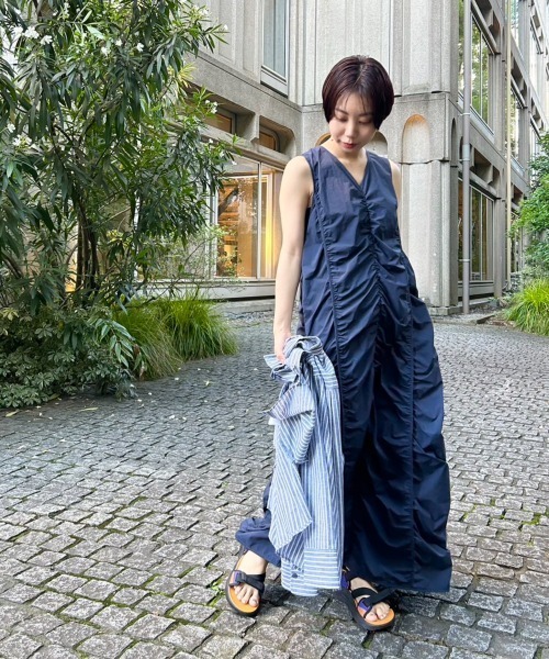 emmi ノースリーブワンピース 0 ネイビー レディース : ZOZOTOWN Yahoo 