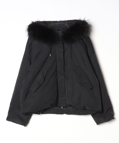 DOUBLE STANDARD CLOTHING」 ダウンジャケット 38 ブラック レディース 