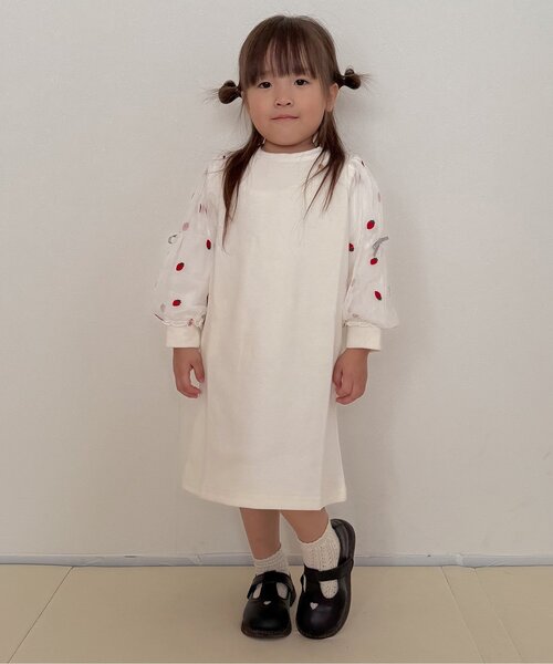 「apres les cours」 「KIDS」長袖ワンピース 110 アイボリー キッズ_画像2
