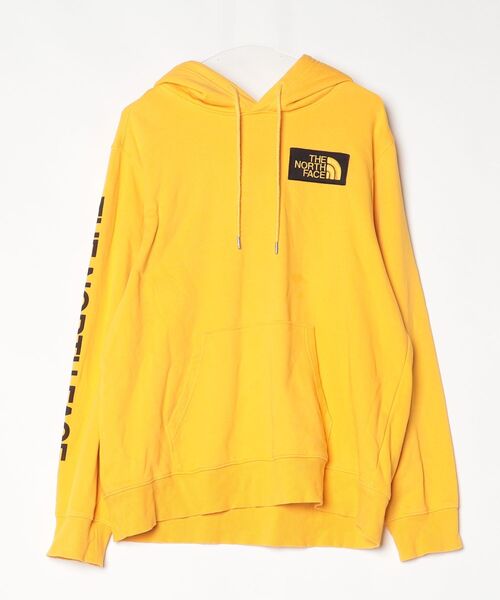 【良品】ザノースフェイス☆ビッグロゴ イエロー パーカー Mサイズ プルオーバー THE NORTH FACE（ザ ノースフェイス） ワンポイントプルオーバー