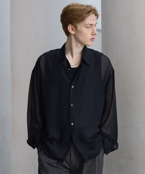 【CLEL】ベーシック/花柄 シアーシャツ CLEL（クレイル） シャツ 「CLEL」Basic/Floral Pattern Sheer Shirt