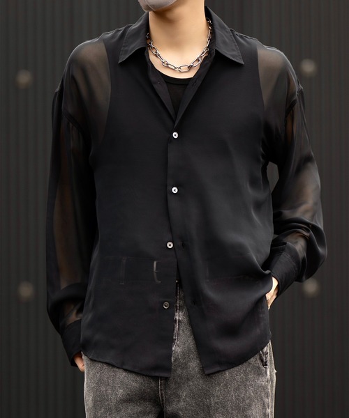 【CLEL】ベーシック/花柄 シアーシャツ CLEL（クレイル） シャツ 「CLEL」Basic/Floral Pattern Sheer Shirt