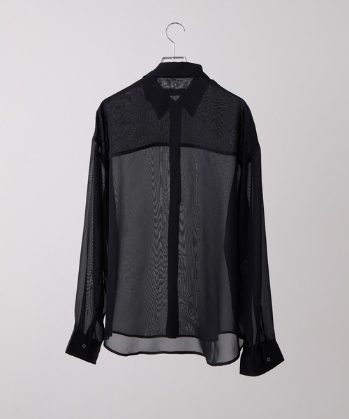 CLEL（クレイル） シャツ 「CLEL」Basic/Floral Pattern Sheer Shirt