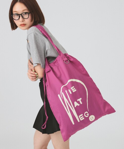 MaxMara レザー トートバッグ 大容量 A4 編み込みハンドル ピンク Ray BEAMS（レイ ビームス） トートバッグ LY / A3sac レディース