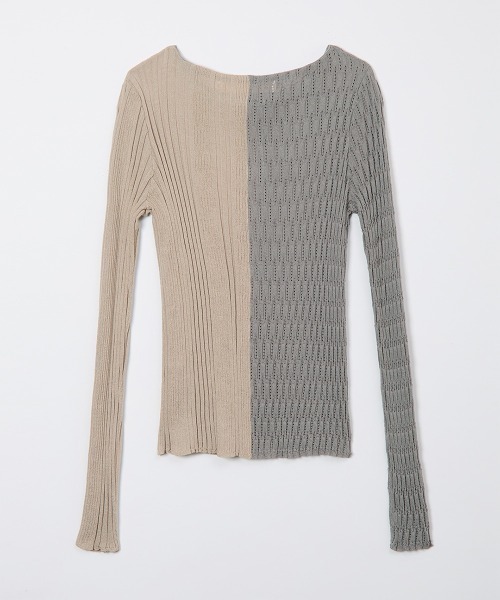 leinwande（ラインヴァンド） tシャツ Mixture Rib Knitted Top