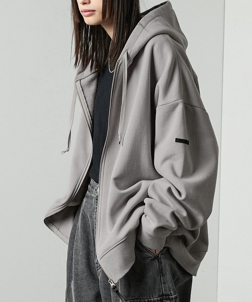 グレー ジップアップ ジャンパー Alfred Alex」 ジップアップパーカー X-LARGE グレー メンズ