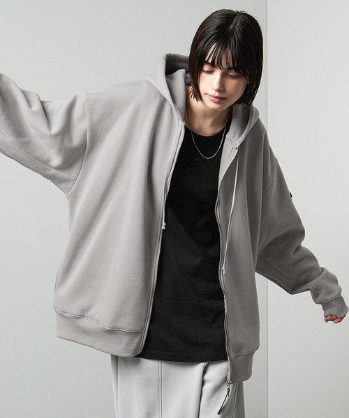 グレー ジップアップ ジャンパー Alfred Alex」 ジップアップパーカー X-LARGE グレー メンズ