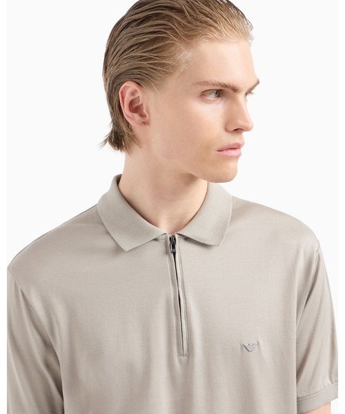 近年 EMPORIO ARMANI ポロシャツ ジャージー ロゴカラー XL EMPORIO ARMANI ポロシャツ 半袖 「エンポリオ アルマーニ」ASV ジップ