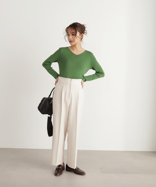 「N.（N. Natural Beauty Basic）」 スラックス MEDIUM ブラウン レディースの画像