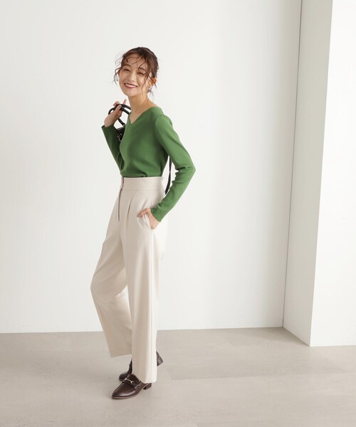 「N.（N. Natural Beauty Basic）」 スラックス MEDIUM ブラウン レディースの画像
