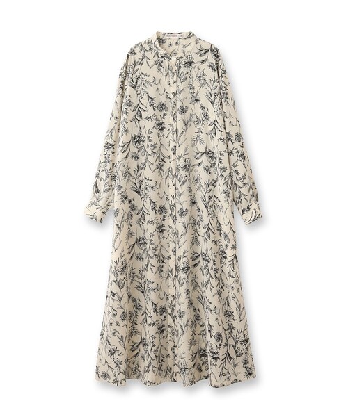 「DRESSTERIOR」 長袖ワンピース 38 ベージュ レディースの画像