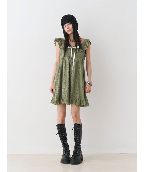jouetie（ジュエティ） ワンピース コットンレースフレアミニ