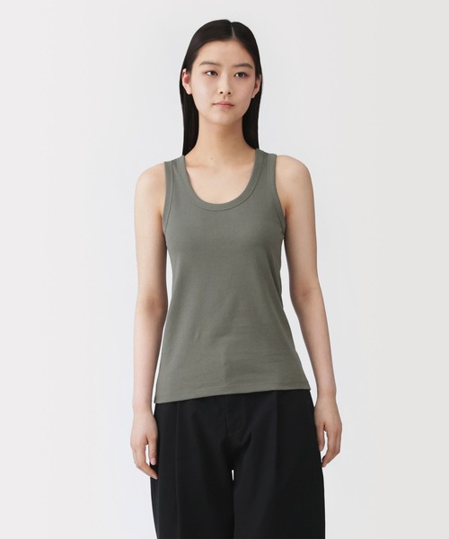 MUJI Labo タンクトップ ノースリーブ 「MUJI Labo」婦人 リネン混
