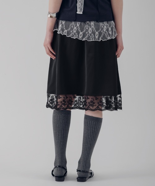 MUHET（ミュエータ） スカート 夏 satin lace skirt / サテンレース